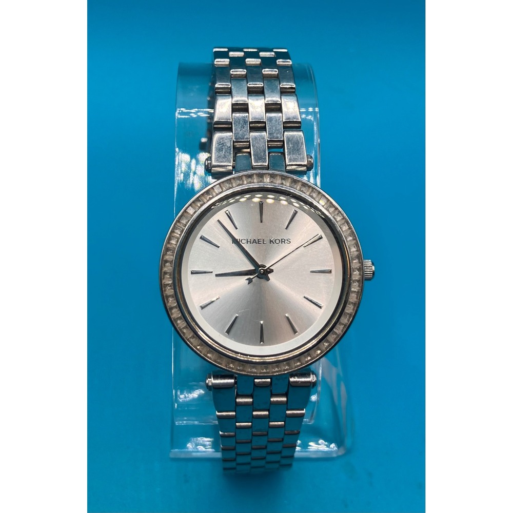 Michael Kors Watch Women Silver Tone 3364 Darci Stainless Steel Minimalist Works